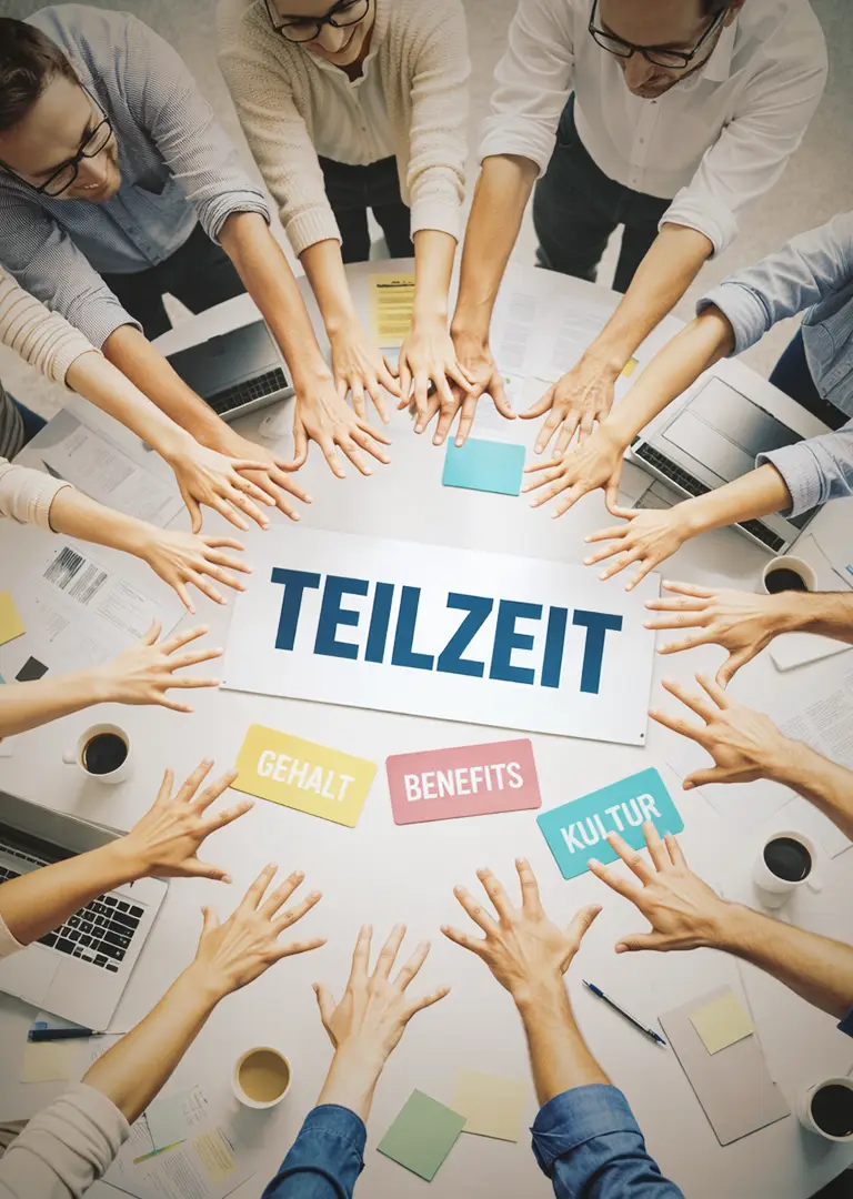 Teilzeit: Hände lieben auf am Tisch
