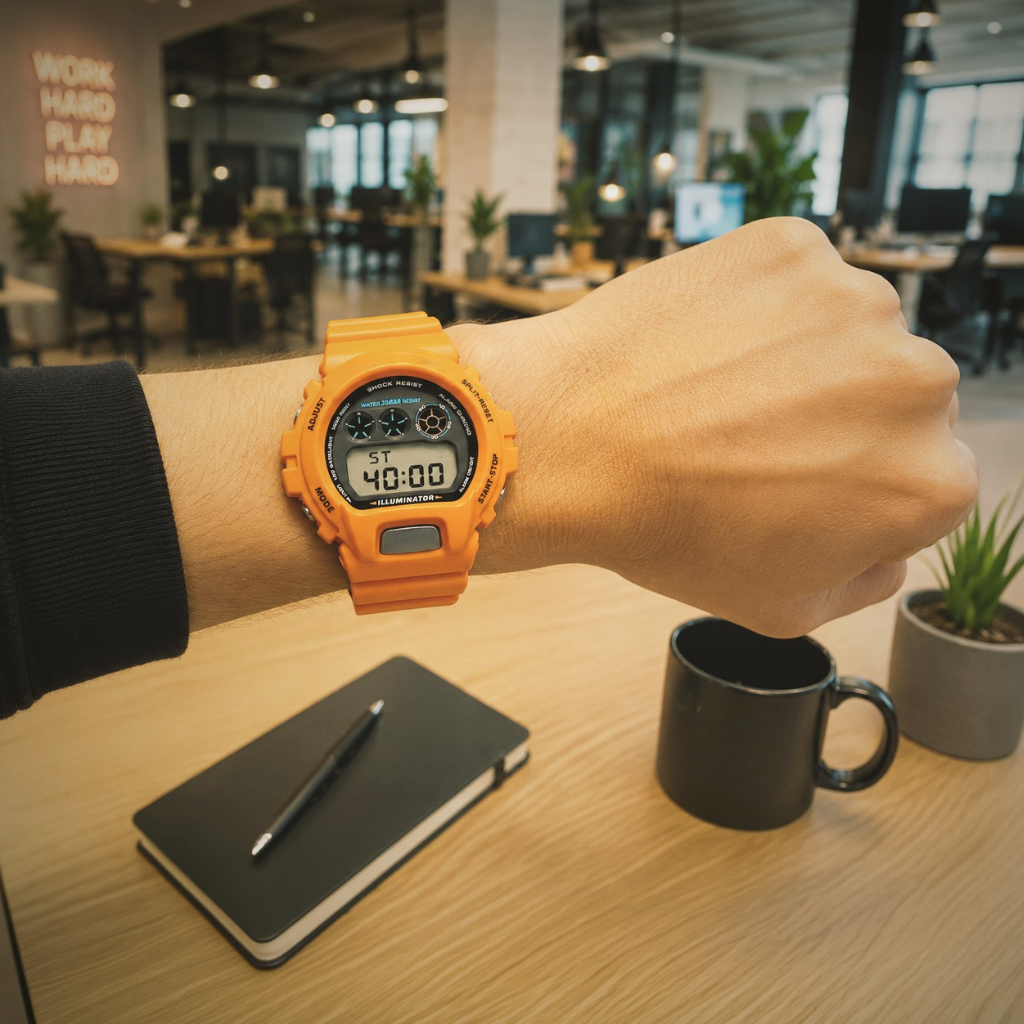 Quiet Quitting Armbanduhr zeigt eine 40 Bild KI-generiert