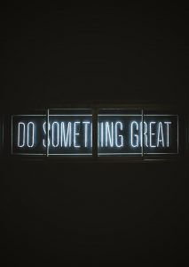 Mitarbeitermotivation: Schriftzug Do something great
